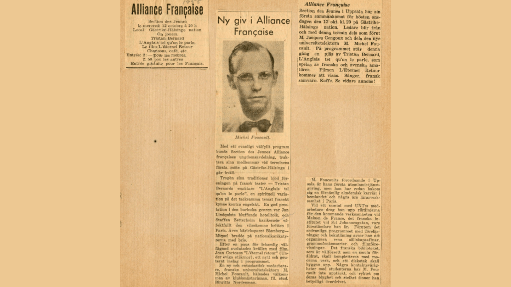 Foucault, Maison de France och Alliance Française ungsektion